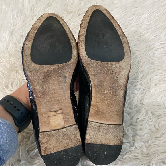 Valentino Rockstar Leather Flats Sz 7 - Picture 9 of 11